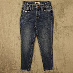 Flying Monkey Jeans High Rise Skinny Mom Jean Ankle Length Women's 25 Blue Denim